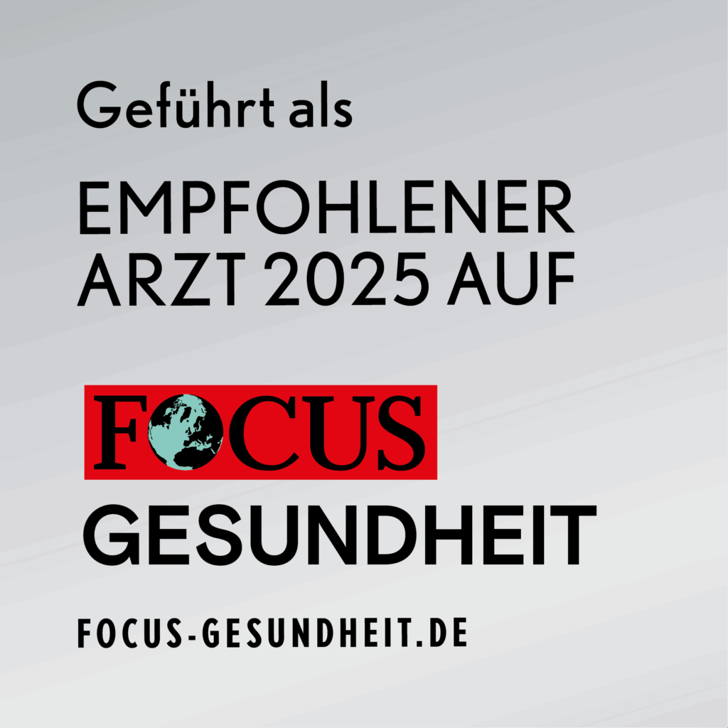 FOCUS Gesundheit Plakette empfohlener Arzt 2025