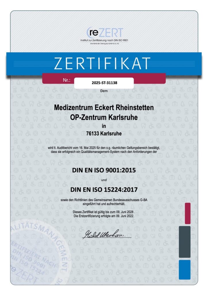Zertifikat Karlsruhe OP-Zentrum